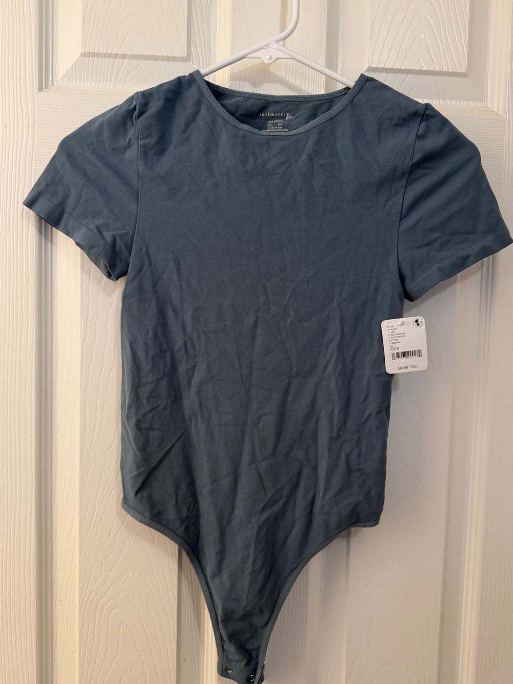 Free People intimately NWT Short Sleeve Bodysuit Blue Mirage XS/Small